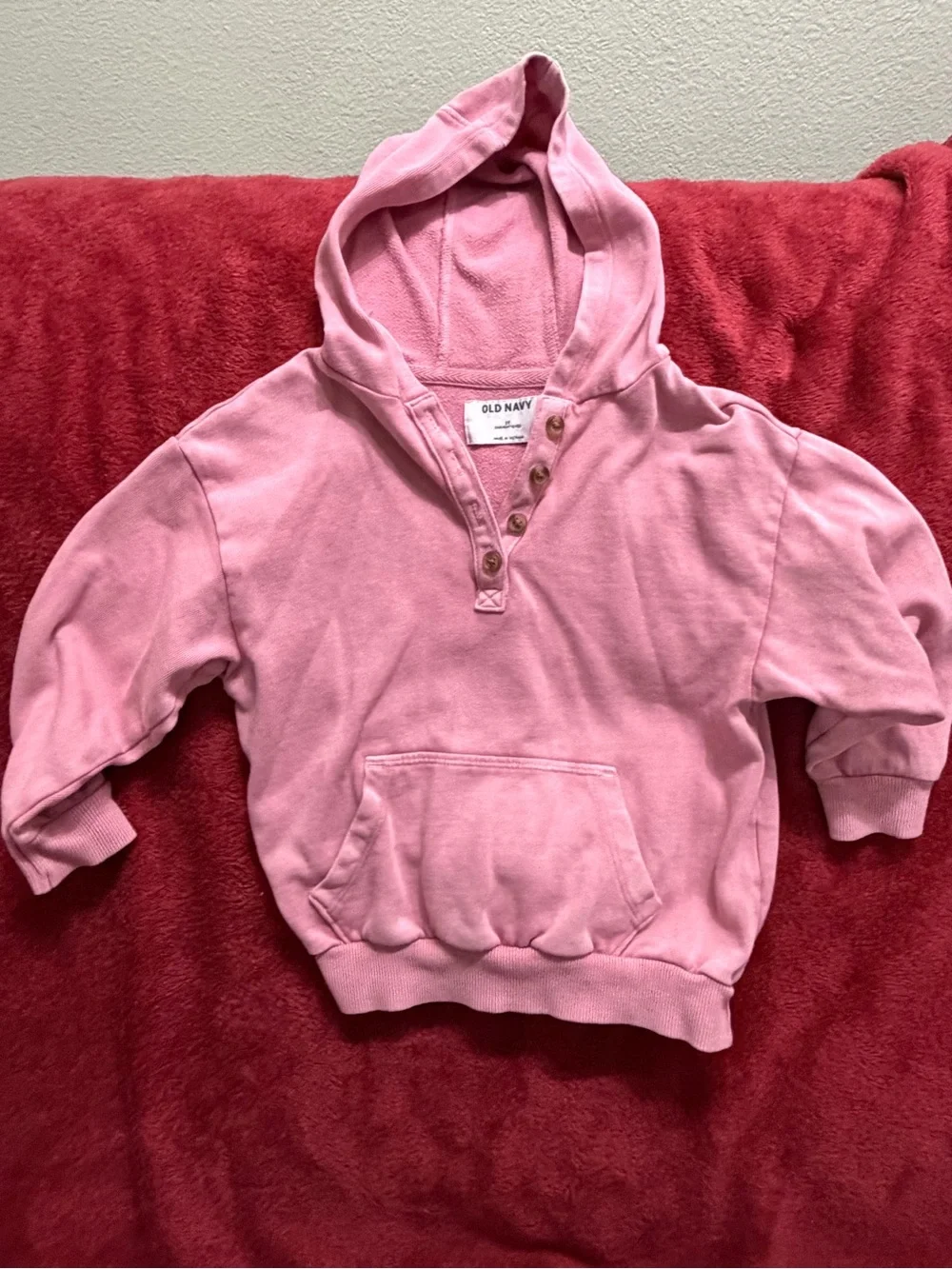 Old Navy Pink Hooded Pullover Sweatshirt for Kids